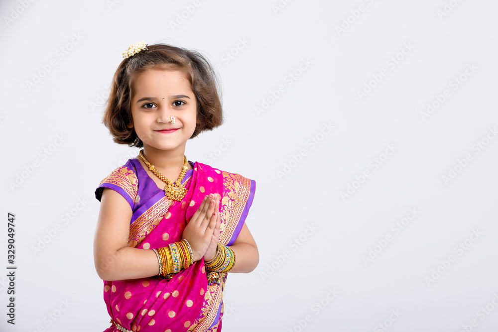 Young indian school girl on saree Young indian school girl on saree