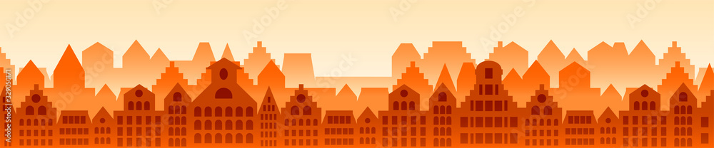 European old city horizontal simple background
