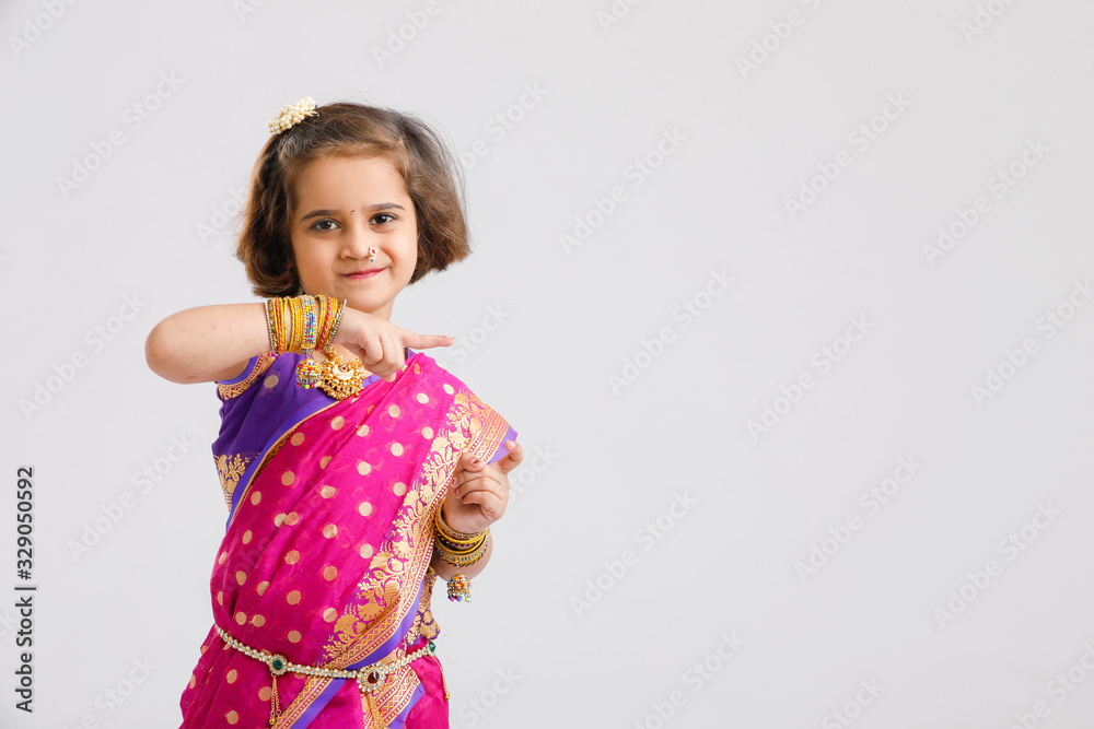 Young indian school girl on saree Young indian school girl on saree