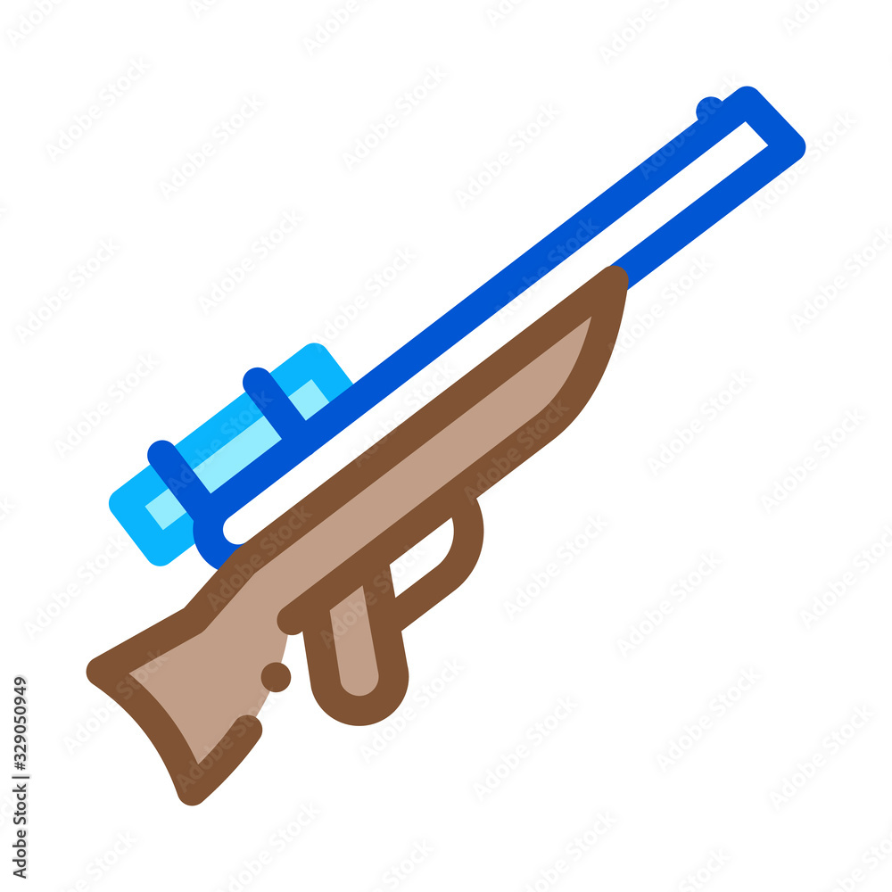 Hunting Gun Icon Vector. Outline Hunting Gun Sign. Color Isolated Contour Symbol Illustration Hunting Gun Icon Vector. Outline Hunting Gun Sign. Color Isolated Contour Symbol Illustration
