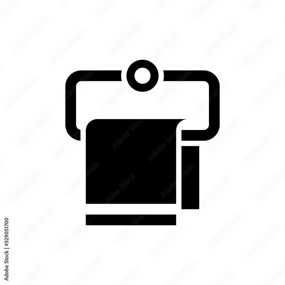 Towel Hanger Vector Glyph Icon style illustration. Towel Hanger Vector Glyph Icon style illustration.