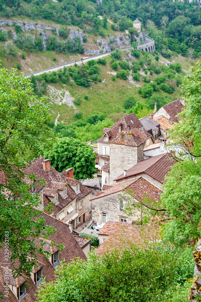Rocamadour. Vue sur les toits du village. Lot. Occitanie	