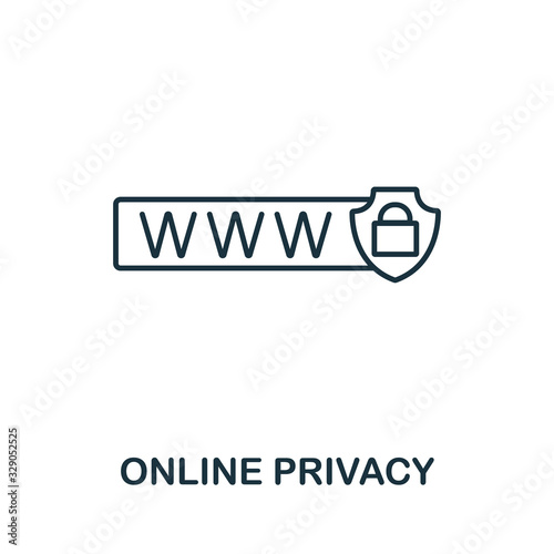 Online Privacy icon from cyber security collection. Simple line Online Privacy icon for templates, web design and infographics