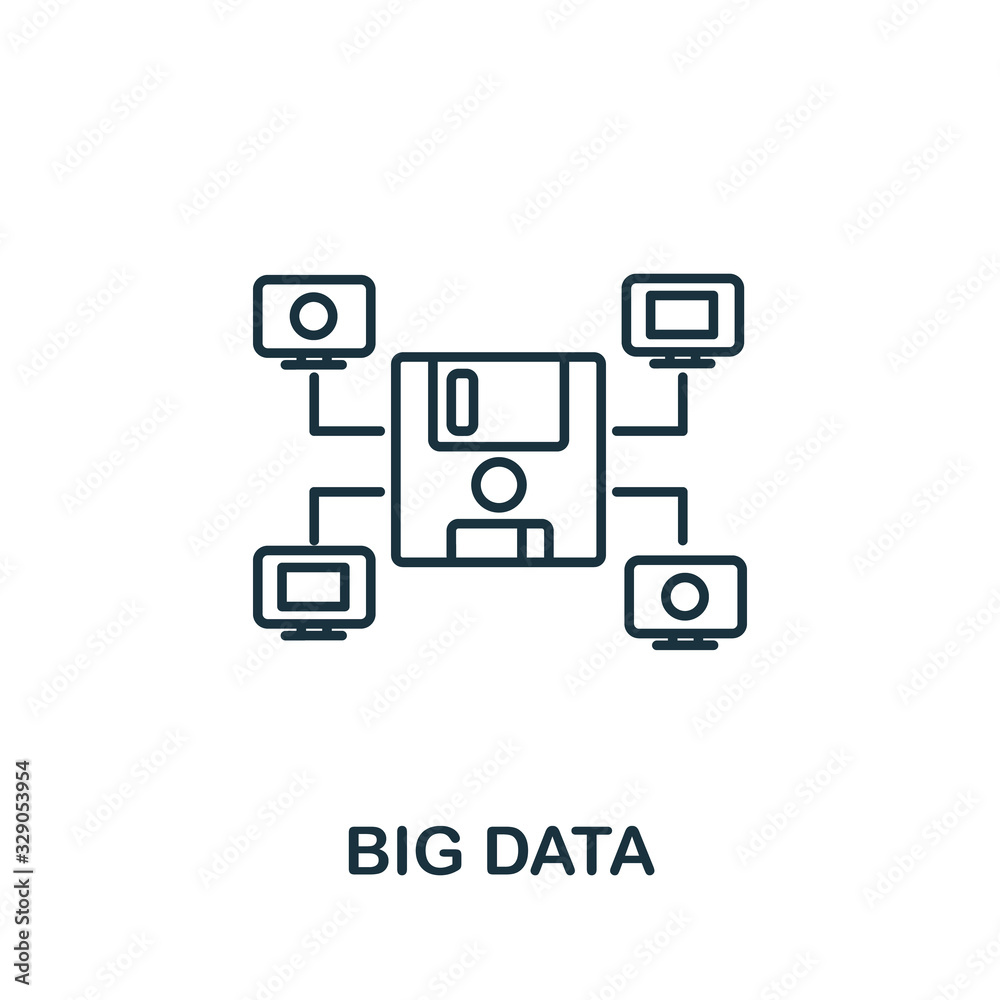 Big Data icon from industry 4.0 collection. Simple line element Big Data symbol for templates, web design and infographics