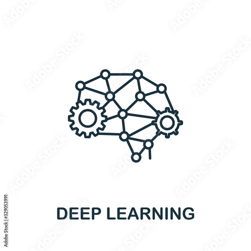 Deep Learning icon from industry 4.0 collection. Simple line element Deep Learning symbol for templates, web design and infographics