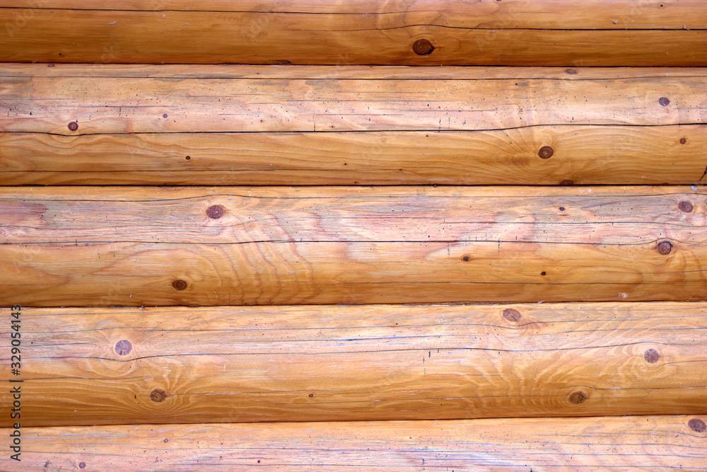 Old wood planks texture. Close up brown wooden house.