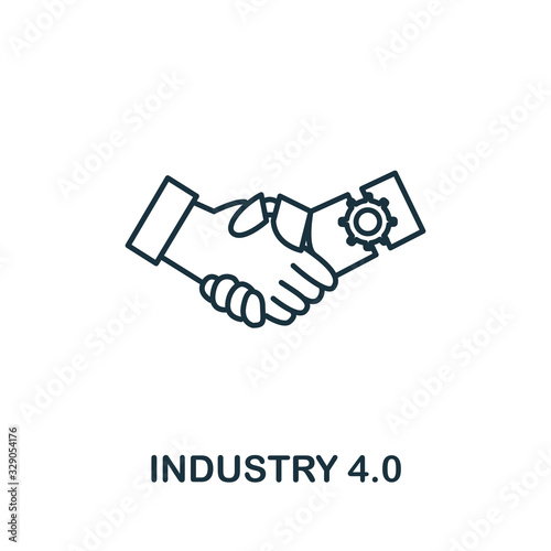 Industry 4.0 icon. Simple line element Industry 4.0 symbol for templates, web design and infographics