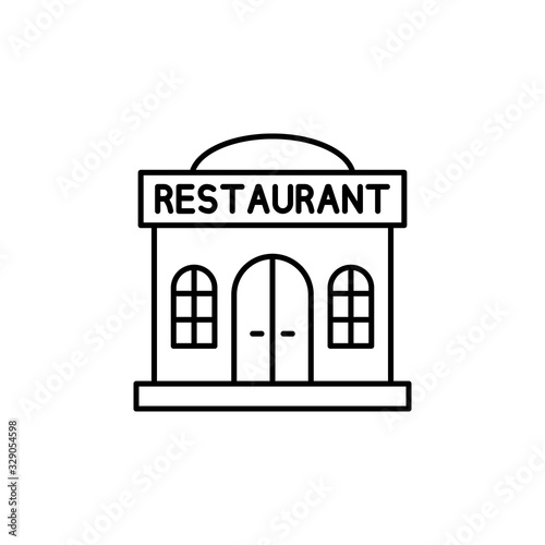Restaurant, building icon. Simple line, outline vector elements of city for ui and ux, website or mobile application