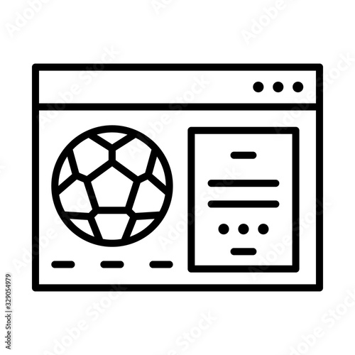 Website, football icon. Simple line, outline vector elements of soccer for ui and ux, website or mobile application