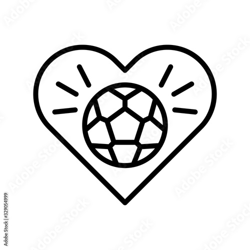 Love, ball, football icon. Simple line, outline vector elements of soccer for ui and ux, website or mobile application