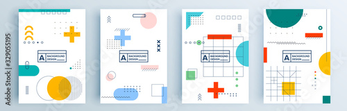 Modern abstract covers set, minimal covers design. Colorful geometric background, vector illustration.