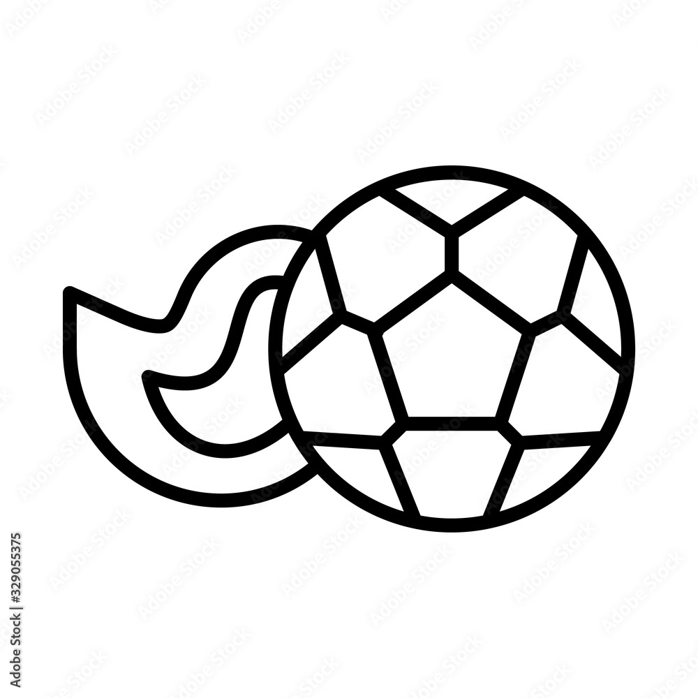 Obraz premium Fire, football icon. Simple line, outline vector elements of soccer for ui and ux, website or mobile application