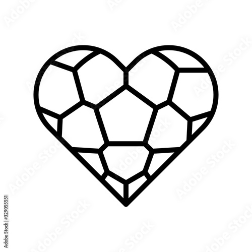 Love, football icon. Simple line, outline vector elements of soccer for ui and ux, website or mobile application