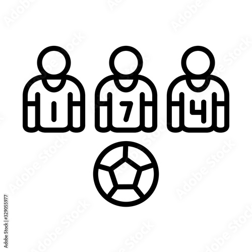 Players, football icon. Simple line, outline vector elements of soccer for ui and ux, website or mobile application