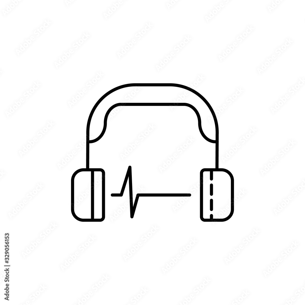 Ear protection, icon. Simple line, outline vector elements of safety at work for ui and ux, website or mobile application