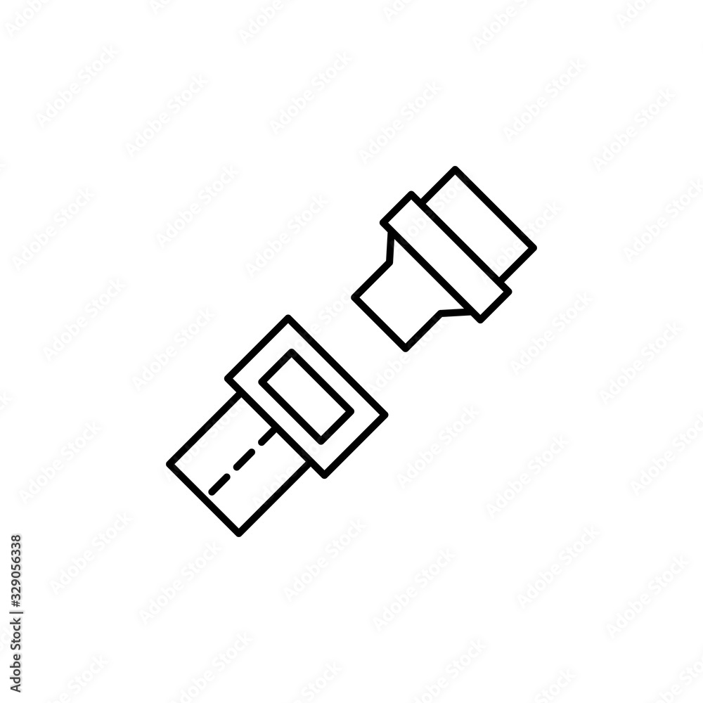 Safety belt, safety icon. Simple line, outline vector elements of safety at work for ui and ux, website or mobile application Safety belt, safety icon. Simple line, outline vector elements of safety at work for ui and ux, website or mobile application