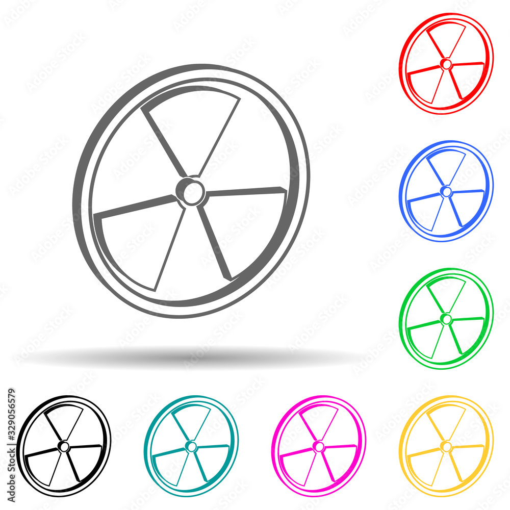 3D sign of radiation multi color style icon. Simple glyph, flat vector of warning signs icons for ui and ux, website or mobile application 3D sign of radiation multi color style icon. Simple glyph, flat vector of warning signs icons for ui and ux, website or mobile application