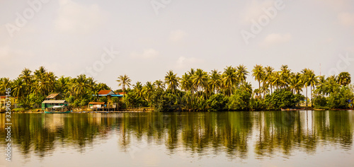 Photography Panoramic shot of river in Kampot, Cambodia.