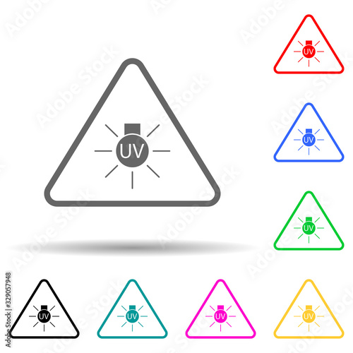 sign dangerous UV multi color style icon. Simple glyph, flat vector of warning signs icons for ui and ux, website or mobile application