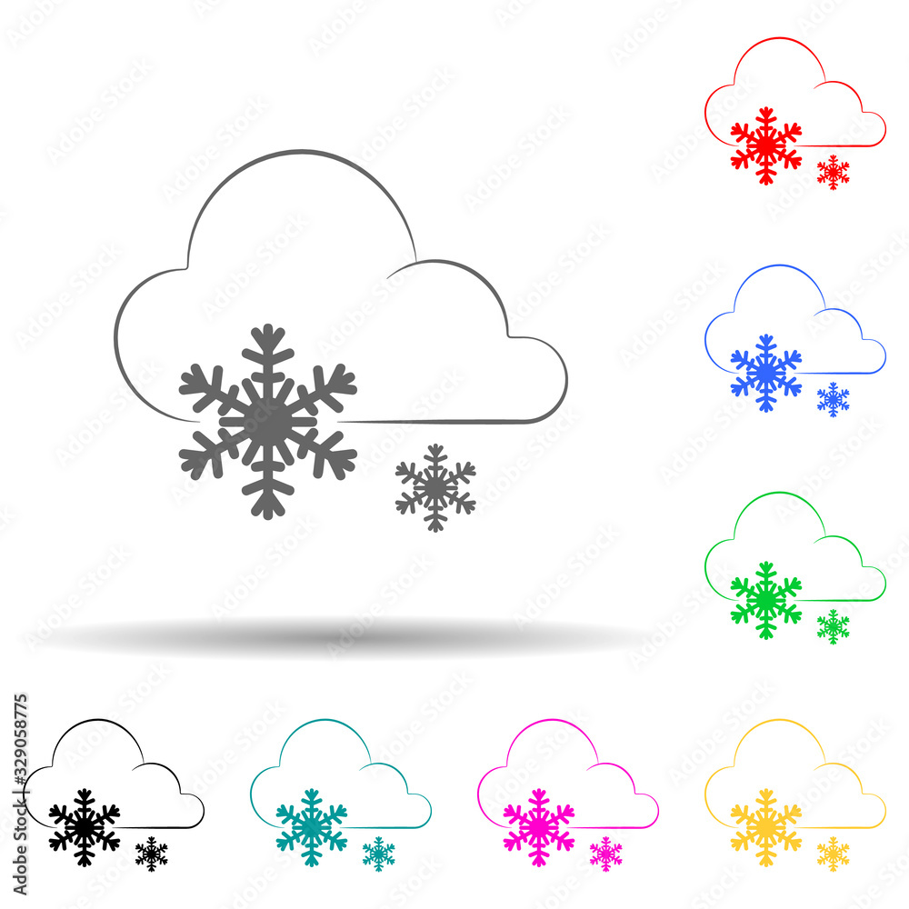 sign weather big snow multi color style icon. Simple thin line, outline vector of weather icons for ui and ux, website or mobile application