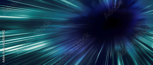 Fototapeta Naklejka Na Ścianę i Meble -  Panoramic high speed technology moving concept, light abstract background with black color space for copyspace