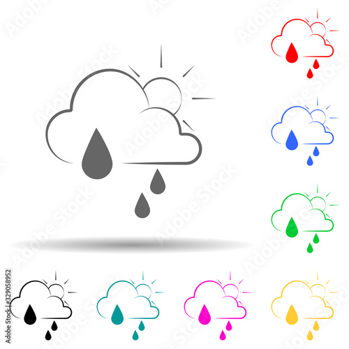 partial rain sign multi color style icon. Simple thin line, outline vector of weather icons for ui and ux, website or mobile application