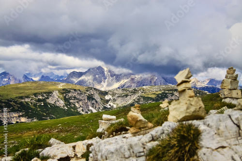 Rocky mountain landscape in the clouds © Evgenia