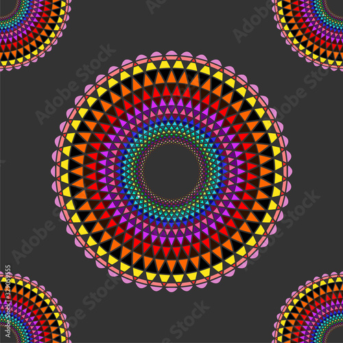 abstract background with colorful geometric circle. seamless pattern.