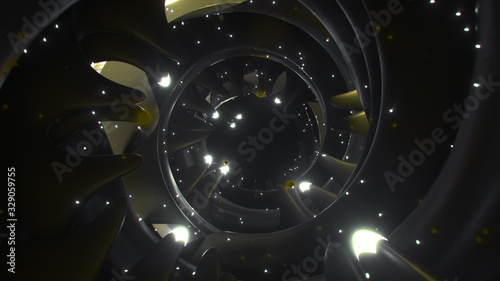 Futuristic portal with flas...
