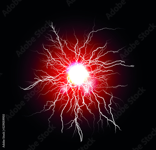 purple electric energy thunder lightning plasma ball 