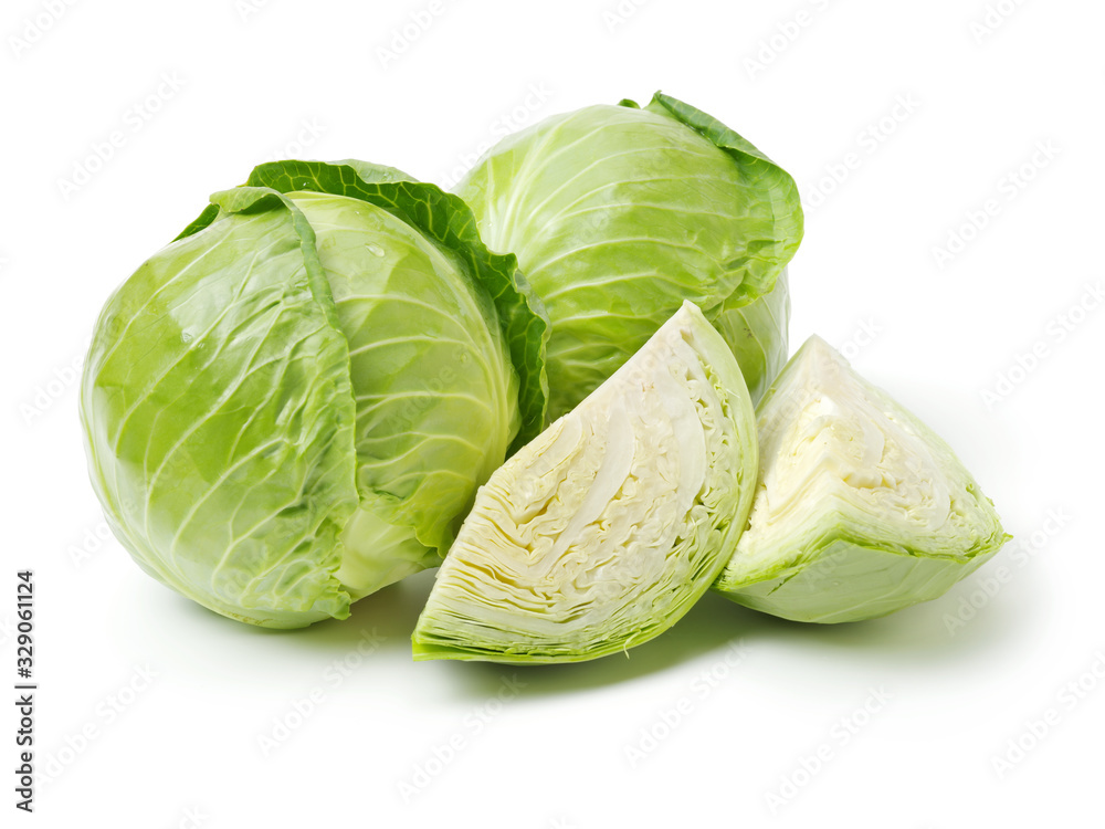 Green cabbage isolated on white background Green cabbage isolated on white background