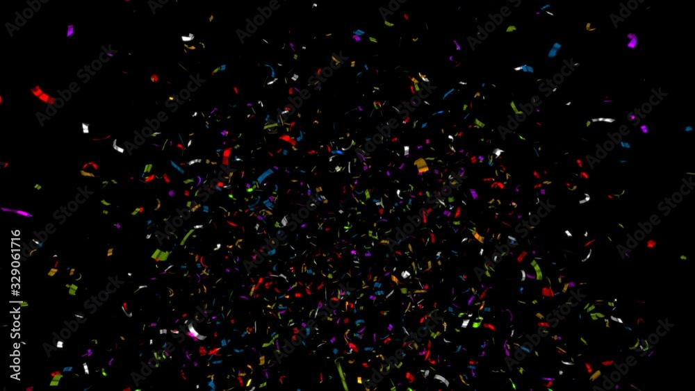 Confetti Explodes . 3 in 1 - Gold , Multicolor and Silver Confetti Explosions - with Alpha Channel . 4K UltraHD E