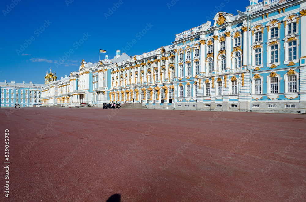 Catherine Palace in Tsarskoe Selo, the main entrance to the palace