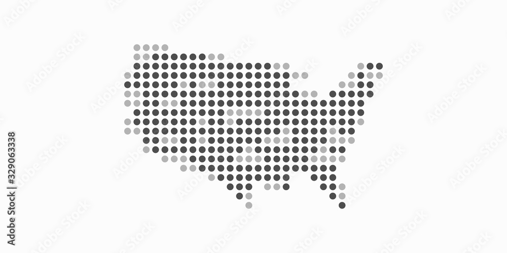Vector dotted USA map illustration
