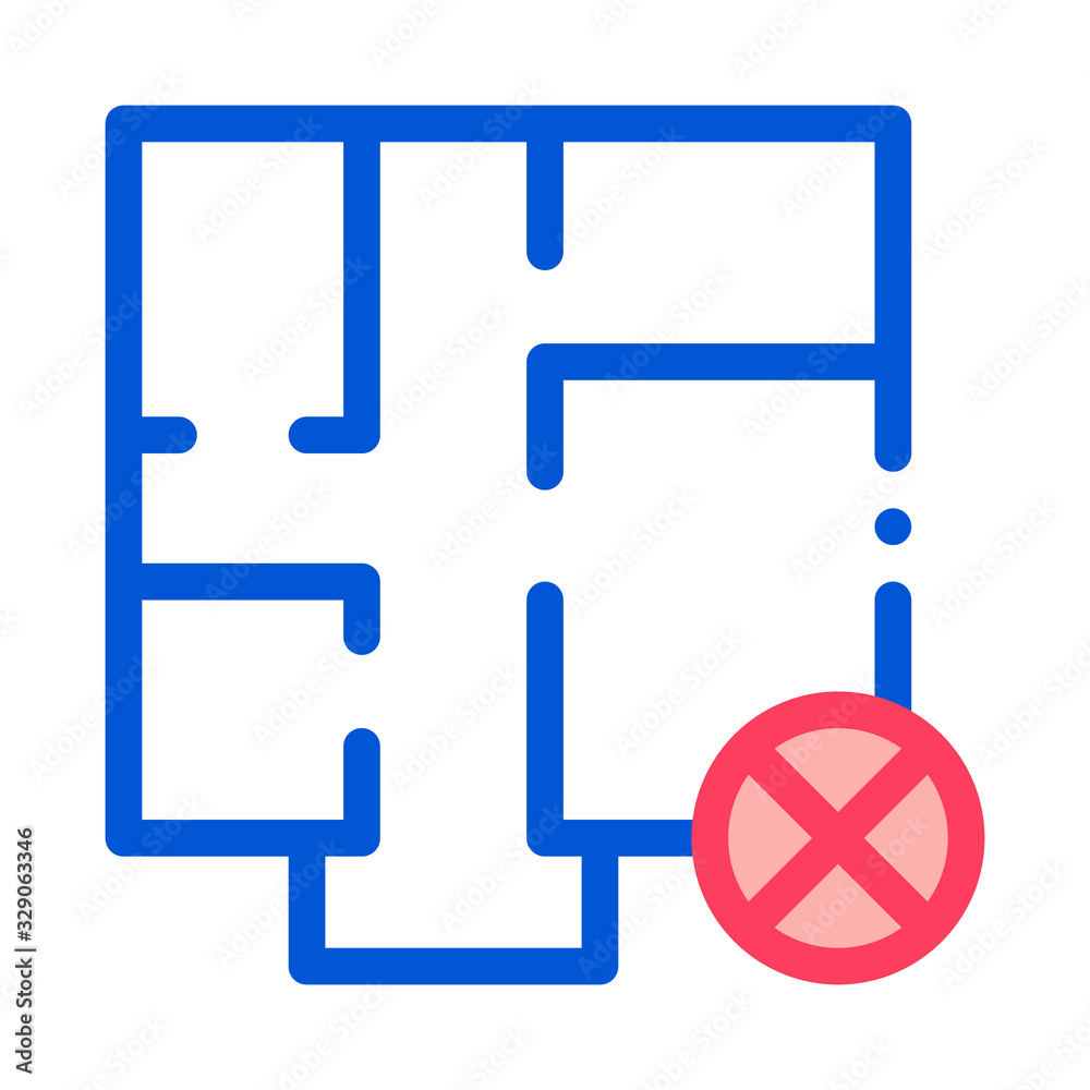 Wrong Plan Icon Vector. Outline Wrong Plan Sign. Color Isolated Contour Symbol Illustration Wrong Plan Icon Vector. Outline Wrong Plan Sign. Color Isolated Contour Symbol Illustration