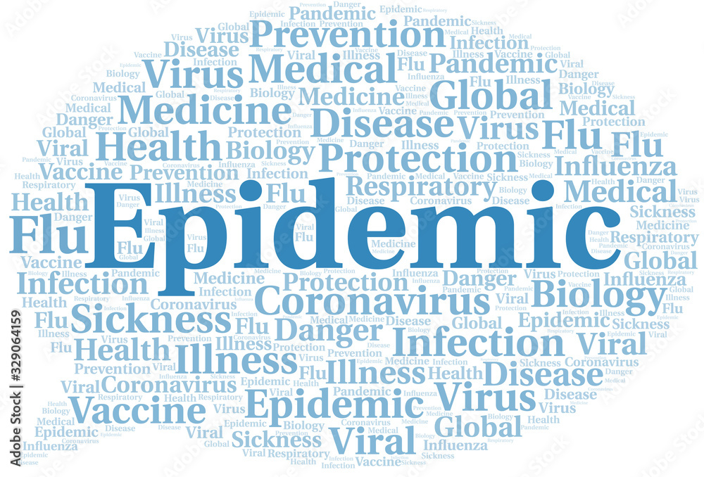 Fototapeta premium Epidemic word cloud on white background.
