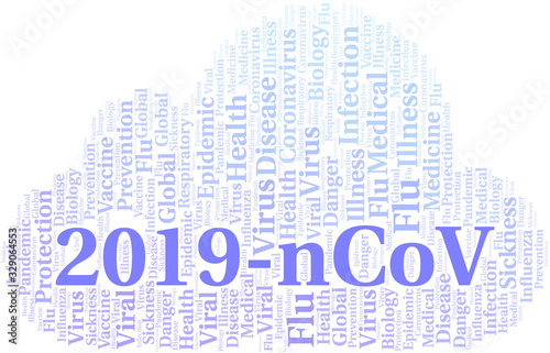2019-nCoV word cloud on white background.