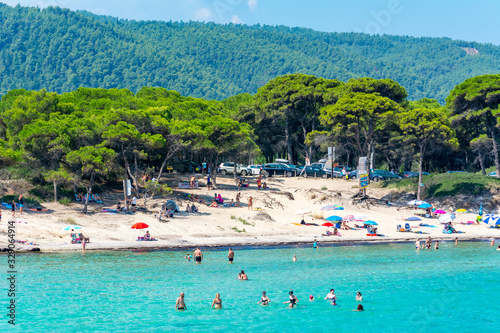 Fototapeta Naklejka Na Ścianę i Meble -  Karydi beach in Vourvourou, Sithonia peninsula, Chalkidiki, Greece