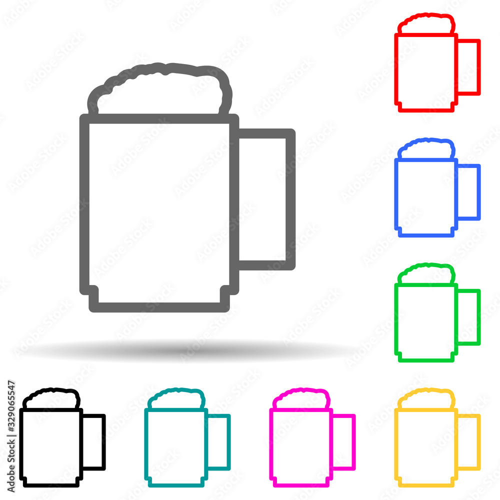 beer mug multi color style icon. Simple thin line, outline vector of web icons for ui and ux, website or mobile application beer mug multi color style icon. Simple thin line, outline vector of web icons for ui and ux, website or mobile application