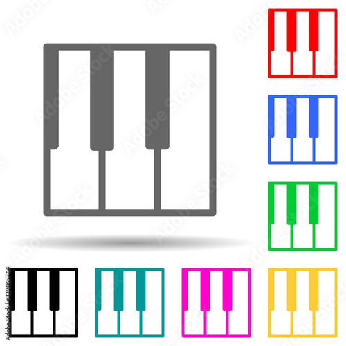 piano keys multi color style icon. Simple thin line, outline vector of web icons for ui and ux, website or mobile application