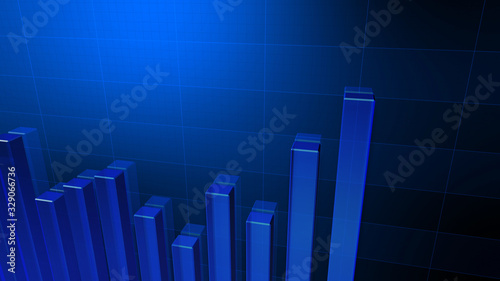 Business Economy Data Graph Chart Bar Growth Success 3D illustration background