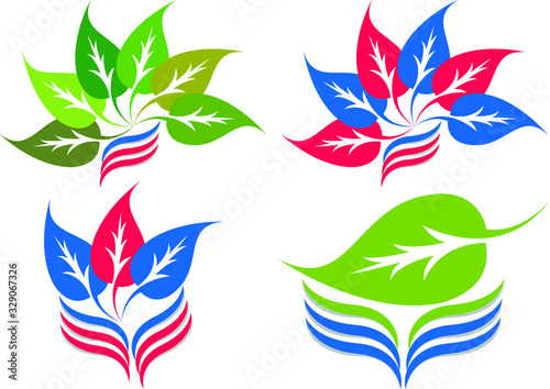 Fototapeta Naklejka Na Ścianę i Meble -  style leaf logos