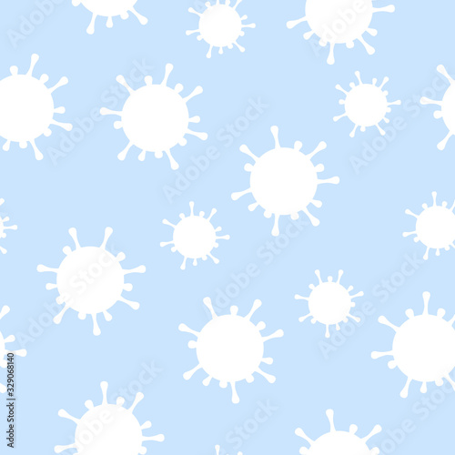 Virus Seamless Pattern Background or Wallpaper. Icon Illustration of Coronavirus