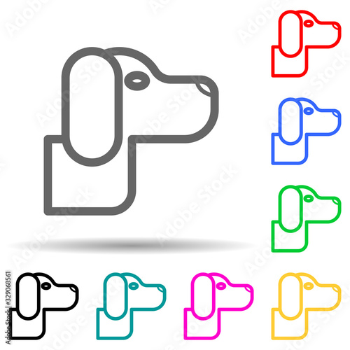 dog multi color style icon. Simple thin line, outline vector of web icons for ui and ux, website or mobile application