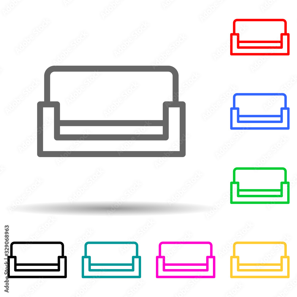 sofa multi color style icon. Simple thin line, outline vector of web icons for ui and ux, website or mobile application sofa multi color style icon. Simple thin line, outline vector of web icons for ui and ux, website or mobile application