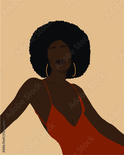 Black women fashion minimal vector illustration