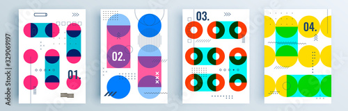 Modern abstract covers set, minimal covers design. Colorful geometric background, vector illustration.