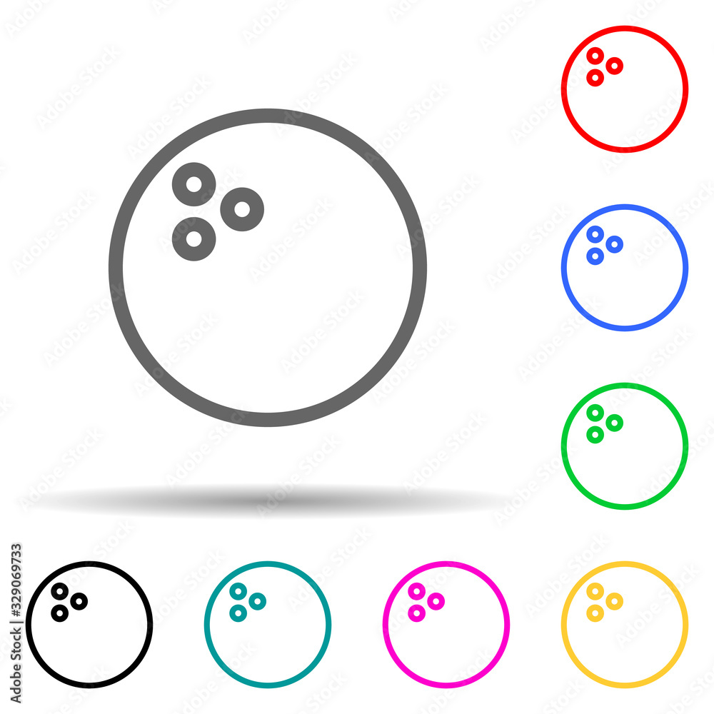 bowling ball multi color style icon. Simple thin line, outline vector of web icons for ui and ux, website or mobile application bowling ball multi color style icon. Simple thin line, outline vector of web icons for ui and ux, website or mobile application