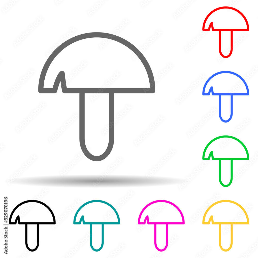 mushroom multi color style icon. Simple thin line, outline vector of web icons for ui and ux, website or mobile application mushroom multi color style icon. Simple thin line, outline vector of web icons for ui and ux, website or mobile application