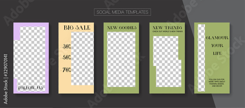 Social Stories Cool Vector Layout.